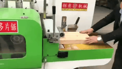 方料多片鋸使用半自動送料，速度快，且普通工人培訓后即可操作